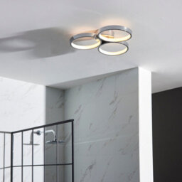 Luminosa Lighting Luminosa Radius Modern Designer Round Led Semi Flush Ceiling Light Chrome, Warm White, Ip44 - thumbnail 5