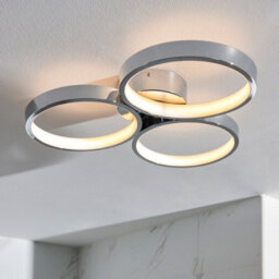 Luminosa Lighting Luminosa Radius Modern Designer Round Led Semi Flush Ceiling Light Chrome, Warm White, Ip44 - thumbnail 3