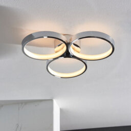 Luminosa Lighting Luminosa Radius Modern Designer Round Led Semi Flush Ceiling Light Chrome, Warm White, Ip44