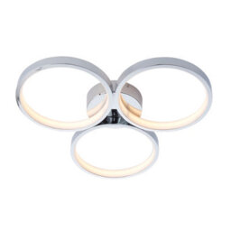 Luminosa Lighting Luminosa Radius Modern Designer Round Led Semi Flush Ceiling Light Chrome, Warm White, Ip44 - thumbnail 2