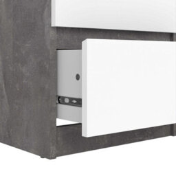 Wyld Haus Budapest Concrete-Effect Narrow Chest Of Drawers, 5-Drawer White Gloss - thumbnail 8