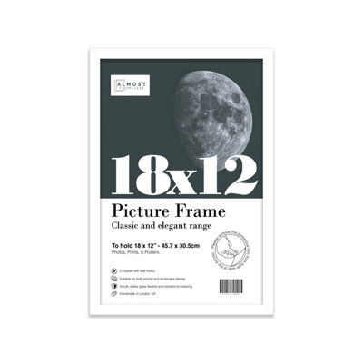 18X12 White Picture Frame (45.7 X 30.5Cm) Poster, Photo, Artwork, Gallery Wall Or Print - image 1