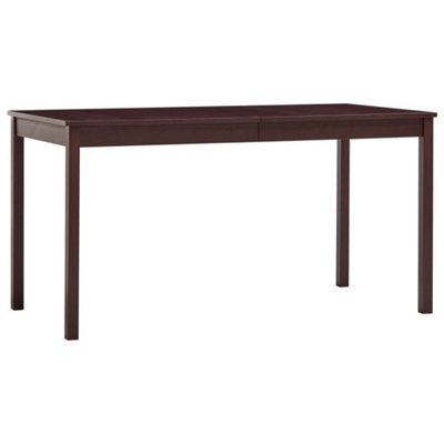 Walplus Dining Table Dark Brown 140X70X73 Cm Pinewood - image 1