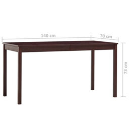 Walplus Dining Table Dark Brown 140X70X73 Cm Pinewood - thumbnail 6