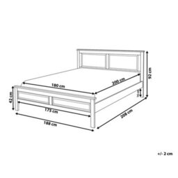 Beliani Bed Pine Wood Olivet 180 X 200 Cm (Eu Super King) Dark Blue - thumbnail 3