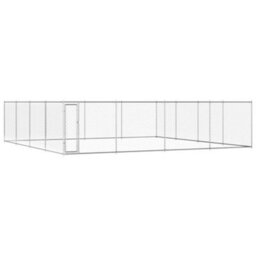 Berkfield Outdoor Dog Kennel Galvanised Steel 760X760X185 Cm - thumbnail 1