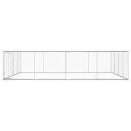 Berkfield Outdoor Dog Kennel Galvanised Steel 760X760X185 Cm - thumbnail 2