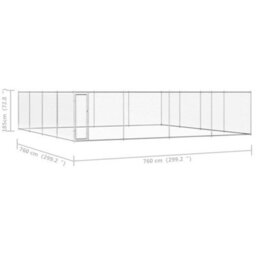 Berkfield Outdoor Dog Kennel Galvanised Steel 760X760X185 Cm - thumbnail 5