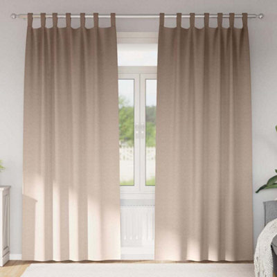 Berkfield Curtains With Curtains 2 Pcs Taupe Polyester - image 1