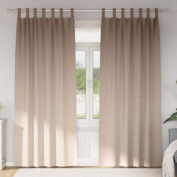 Berkfield Curtains With Curtains 2 Pcs Taupe Polyester - thumbnail 1