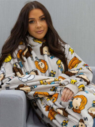Friends Group Wearable Hooded Fleece Blanket - Adult Large - thumbnail 3