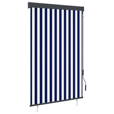 Berkfield Outdoor Roller Blind 120X250 Cm Blue And White - image 1