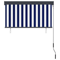 Berkfield Outdoor Roller Blind 120X250 Cm Blue And White - thumbnail 4