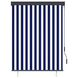 Berkfield Outdoor Roller Blind 120X250 Cm Blue And White - thumbnail 2