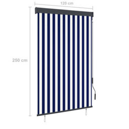Berkfield Outdoor Roller Blind 120X250 Cm Blue And White - thumbnail 8