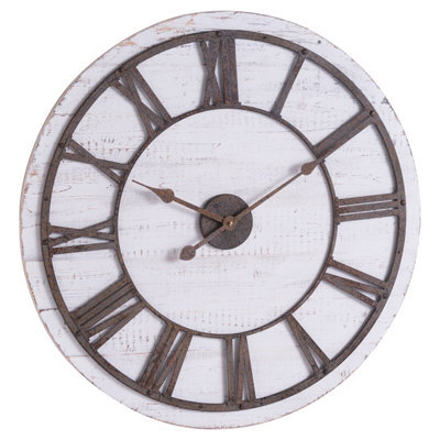 Rustic Wooden Clock With Aged Numerals And Hands - image 1