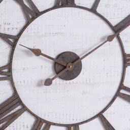Rustic  Wooden  Clock  With  Aged  Numerals  And  Hands - thumbnail 2