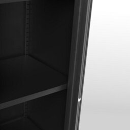 Wyld Haus Frank Black Matt Steel Display Cabinet With Glass Door, 4 Shelves, 1805 X 370 X 350mm - thumbnail 5