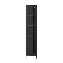 Wyld Haus Frank Black Matt Steel Display Cabinet With Glass Door, 4 Shelves, 1805 X 370 X 350mm - thumbnail 6