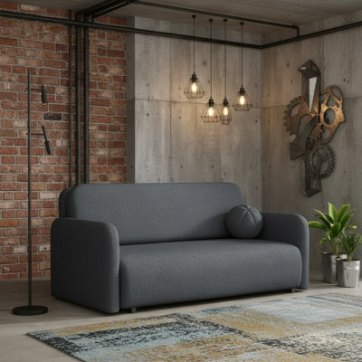 Viva Sun Iv Sofa Bed With Sleeping Function And Storage Compartment Chipboard Metal Legs 170X103X85Cm Graphite - image 1