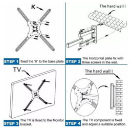 SECURICAM Tv Wall Bracket Mount Swivel Tilt 17 Up To 55 Inch Full Motion For Televisions - thumbnail 3
