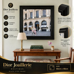 Home Luxe Interiors Dior Joaillerie Black Step Frame Luxury Wall Art 40X40Cm Home Decor - thumbnail 6