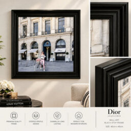 Home Luxe Interiors Dior Joaillerie Black Step Frame Luxury Wall Art 40X40Cm Home Decor - thumbnail 5