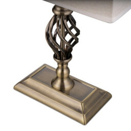 Lighting Supermarket Kingswood Barley Twist Rectangular Base Traditional Table Lamp - Antique Brass - thumbnail 5