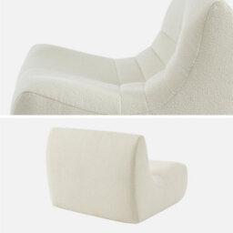 Sweeek - Modular Scandinavian Armchair In Textured Boucle Fabric  Sokol White 105X91X72 Cm - thumbnail 4