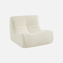 Sweeek - Modular Scandinavian Armchair In Textured Boucle Fabric  Sokol White 105X91X72 Cm