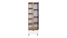 Arte Memone Artistic Tall Cabinet - Golden Oak With Graphite & White Matt - W600mm X H2000mm X D400mm - thumbnail 2