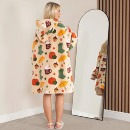 Ohs Autumn Hoodie Blanket Wearable Fleece Soft Throw Oversized Big Warm Jumper - thumbnail 8