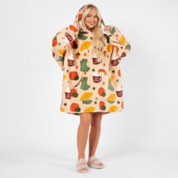Ohs Autumn Hoodie Blanket Wearable Fleece Soft Throw Oversized Big Warm Jumper - thumbnail 2