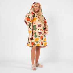 Ohs Autumn Hoodie Blanket Wearable Fleece Soft Throw Oversized Big Warm Jumper - thumbnail 3