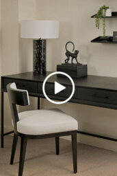 My Furniture Duo Black Desk - Sleek Dressing Table With Gloss Finish And Metal Legs - thumbnail 3
