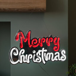 Samuel Alexander 40Cm Light Up Hanging Merry Christmas Infinity Mirror Decoration With Leds - thumbnail 1