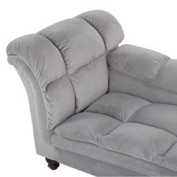 Beliani Left-Hand Chaise Longue Lormont Velvet Light Grey - thumbnail 6