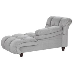 Beliani Left-Hand Chaise Longue Lormont Velvet Light Grey - thumbnail 5