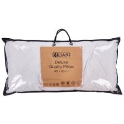 Wyld And Coco Japara Cotton Bed Pillow 40 X 80 Cm White Rectangular - Hypoallergenic Microfibre Fill For Allergy Sufferers - thumbnail 4