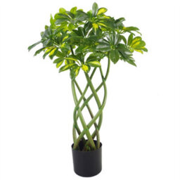 Leaf 70Cm Artificial Twisted Stem Gold Capella Arboricola Artificial Plant Bonsai Bush - thumbnail 2