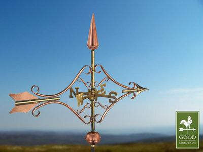 Good Directions Cottage Victorian Arrow Copper Weathervane - H59 X W54 X L28 Cm - image 1
