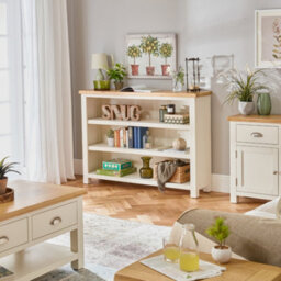 The Furniture Market Cotswold Cream Wide Low Bookcase - thumbnail 4