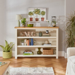 The Furniture Market Cotswold Cream Wide Low Bookcase - thumbnail 3