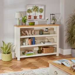 The Furniture Market Cotswold Cream Wide Low Bookcase - thumbnail 2