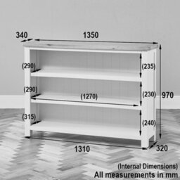 The Furniture Market Cotswold Cream Wide Low Bookcase - thumbnail 9
