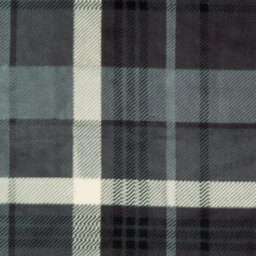 Ohs Winsford Flannel Check Fleece Throw - Grey - thumbnail 6