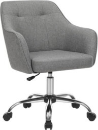Songmics Office Chair, Swivel Chair, Desk Chair, Makeup Vanity Chair, Adjustable Height, Armrests, For Home Office, Dove Grey - thumbnail 7