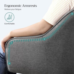 Songmics Office Chair, Swivel Chair, Desk Chair, Makeup Vanity Chair, Adjustable Height, Armrests, For Home Office, Dove Grey - thumbnail 6