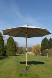 Garden Market Place The Garden Marketplace Premium 3M Hardwood Garden Parasol Umbrella Light Grey - thumbnail 4