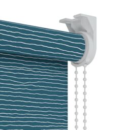 Kitchen & Bathroom Blinds Corded Stripe Print Navy Blackout Roller Blind (W)60Cm (L)180Cm - thumbnail 3